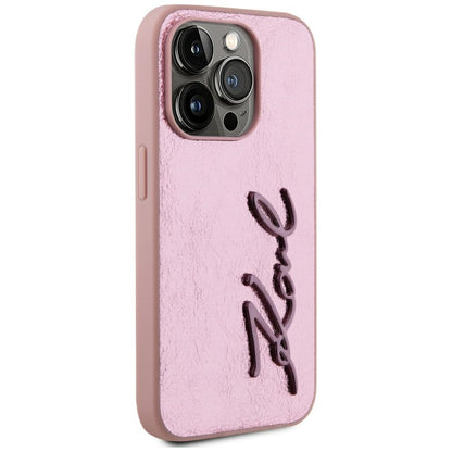 Θήκη για Apple iPhone 15 Pro Max, Karl Lagerfeld, Metal Signature, Ροζ