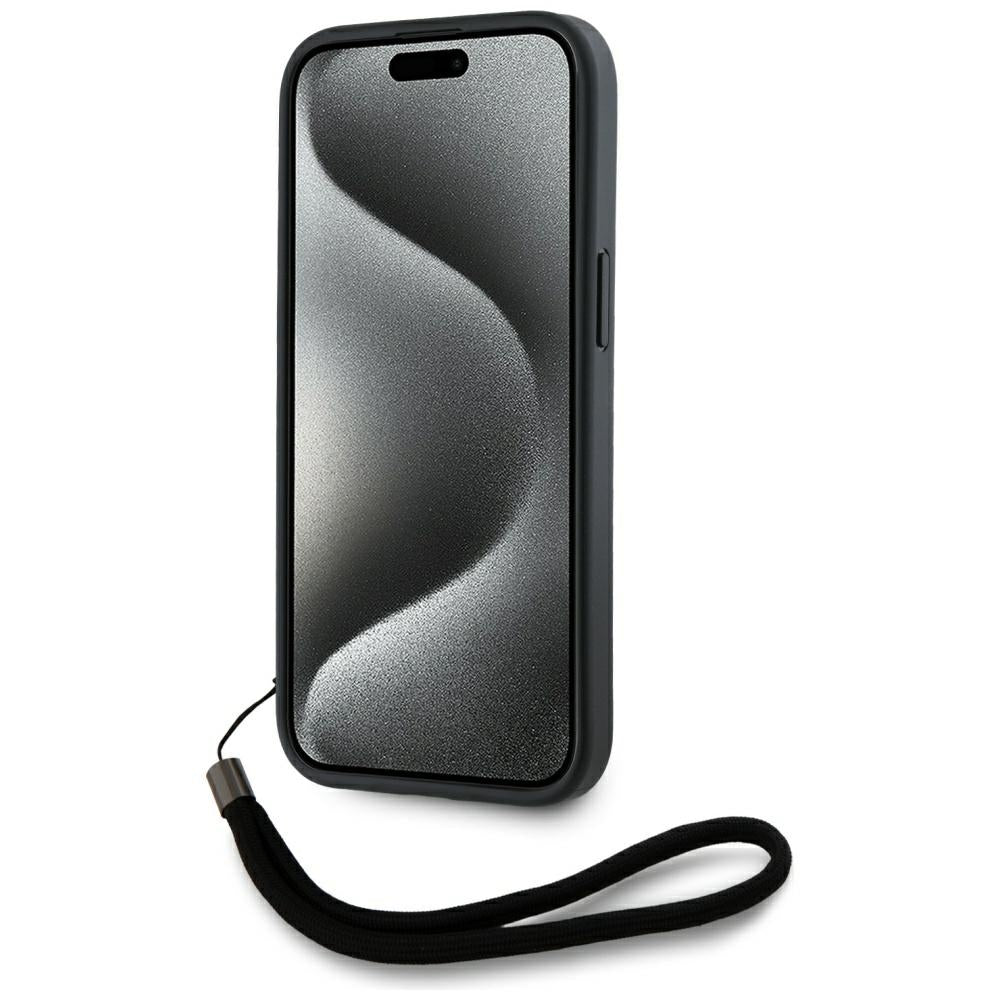 Θήκη για Apple iPhone 15 Pro Max, Karl Lagerfeld, Saffiano Athleisure Stripes with Strap, Ροζ