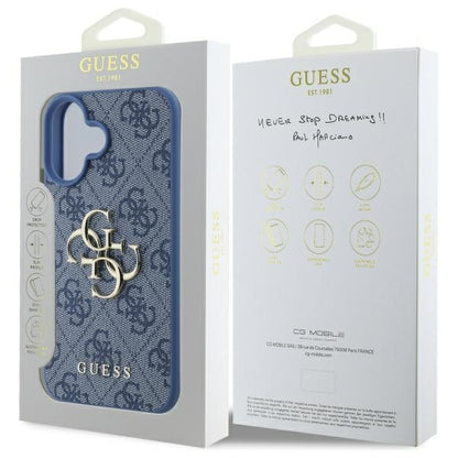 Θήκη για Apple iPhone 16, Guess, 4G Big Logo, Μπλε