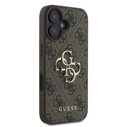 Θήκη για Apple iPhone 16, Guess, 4G Big Logo, Καφέ