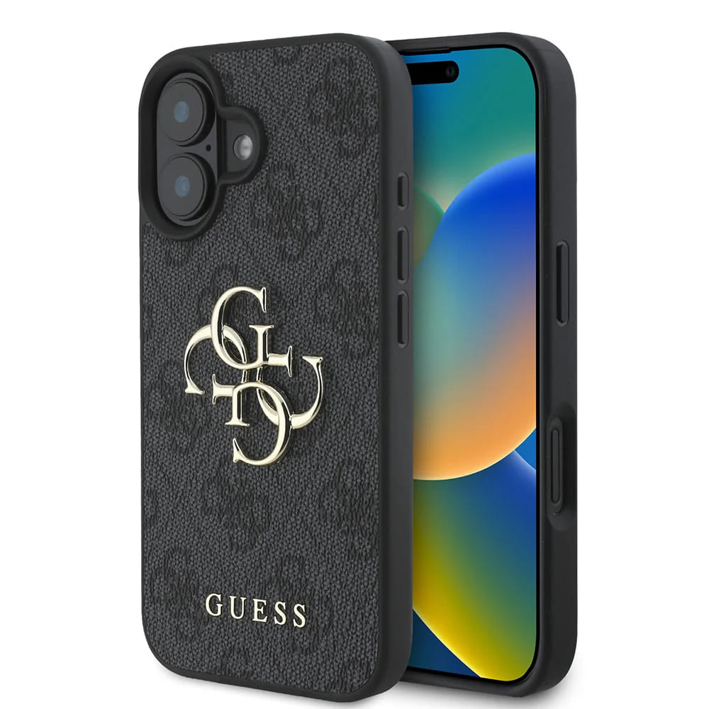 Θήκη για Apple iPhone 16, Guess, 4G Big Logo, Μαύρη