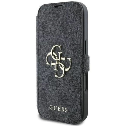 Θήκη για Apple iPhone 16, Guess, 4G Book, Μαύρη