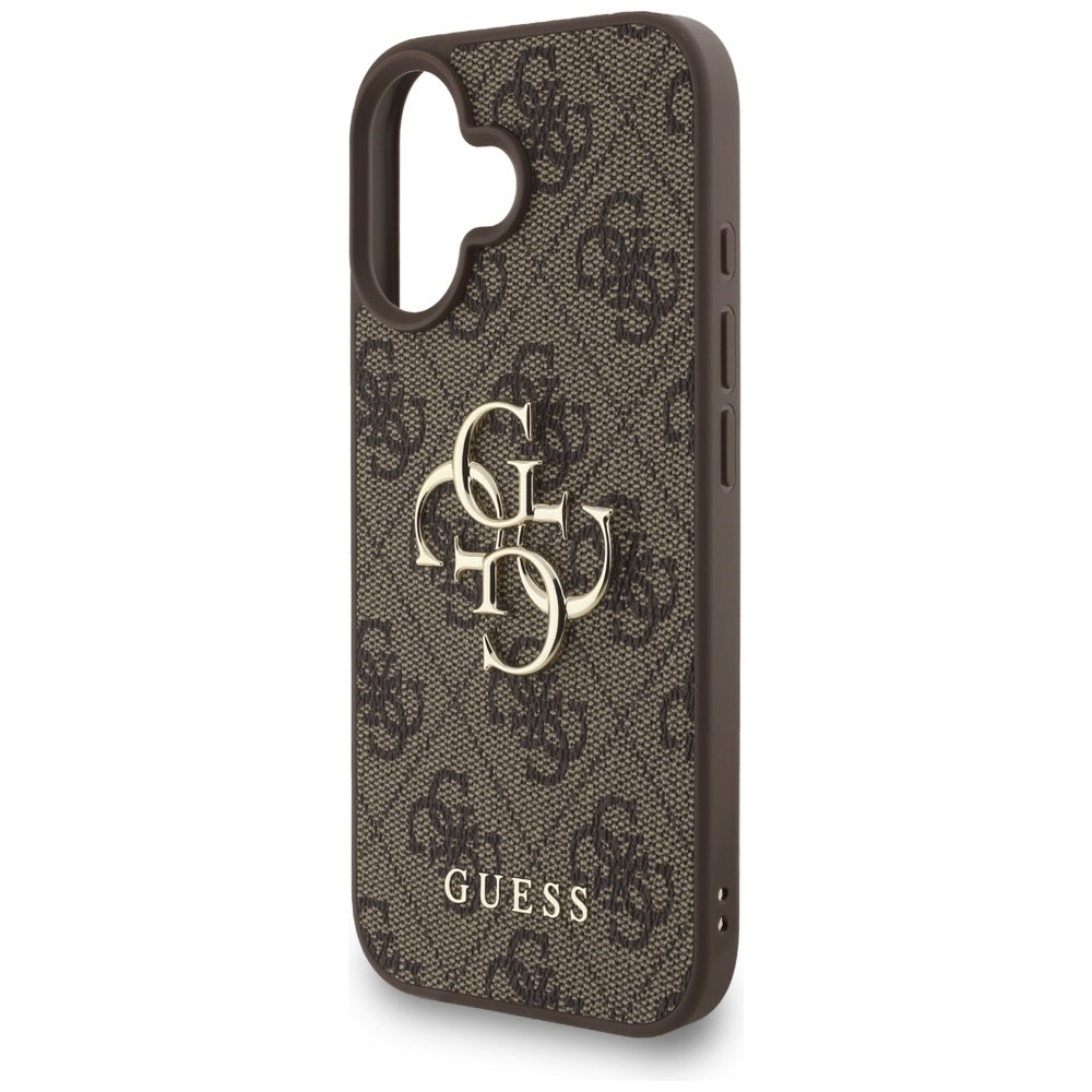 Θήκη για Apple iPhone 16, Guess, 4G Classic Logo with Strap, Καφέ