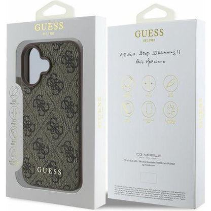 Θήκη για Apple iPhone 16, Guess, 4G Classic, Καφέ