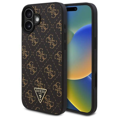Θήκη για Apple iPhone 16, Guess, 4G Triangle Logo, Μαύρη