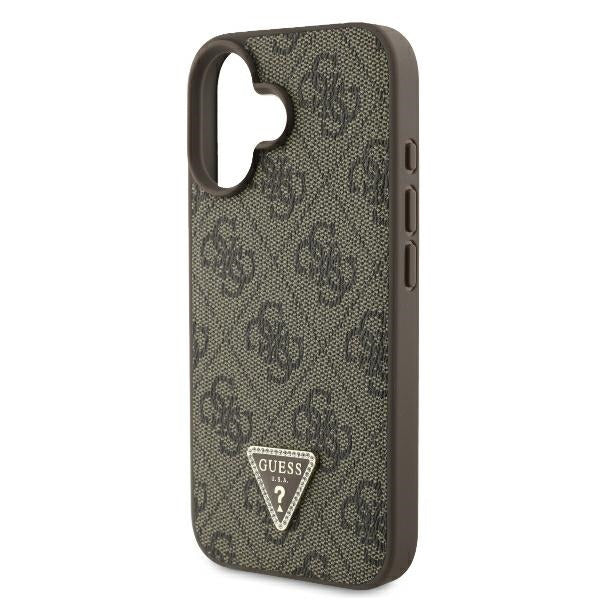 Θήκη για Apple iPhone 16, Guess, 4G Triangle Strass, Καφέ
