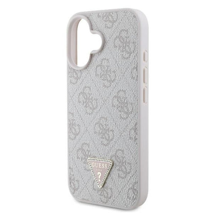 Θήκη για Apple iPhone 16, Guess, Crossbody 4G Triangle Strass, Ροζ