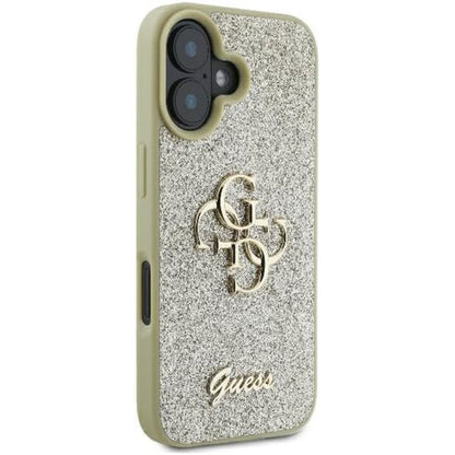 Θήκη για Apple iPhone 16, Guess, Fixed Glitter Big 4G, Χρυσή