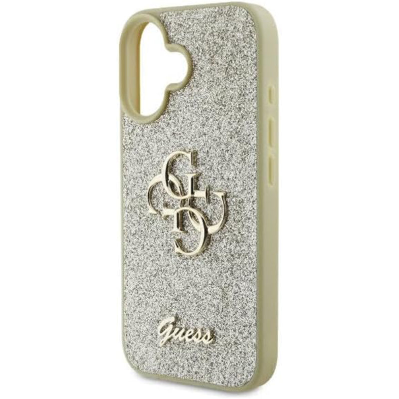 Θήκη για Apple iPhone 16, Guess, Fixed Glitter Big 4G, Χρυσή