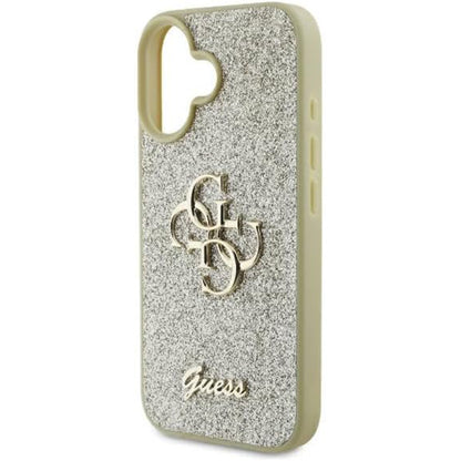 Θήκη για Apple iPhone 16, Guess, Fixed Glitter Big 4G, Χρυσή