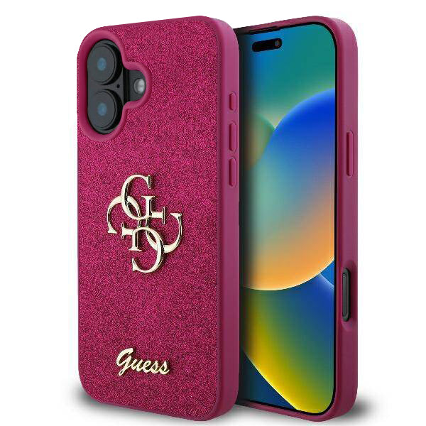 Θήκη για Apple iPhone 16, Guess, Fixed Glitter Big 4G, Μωβ