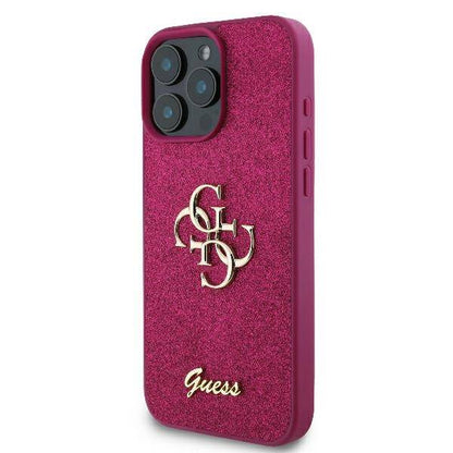 Θήκη για Apple iPhone 16, Guess, Fixed Glitter Big 4G, Μωβ