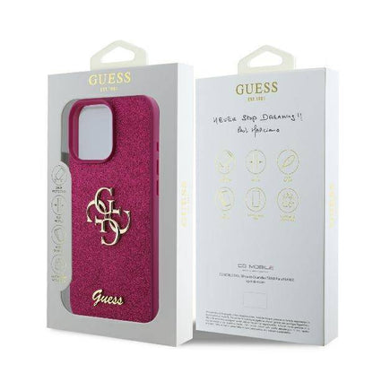 Θήκη για Apple iPhone 16, Guess, Fixed Glitter Big 4G, Μωβ