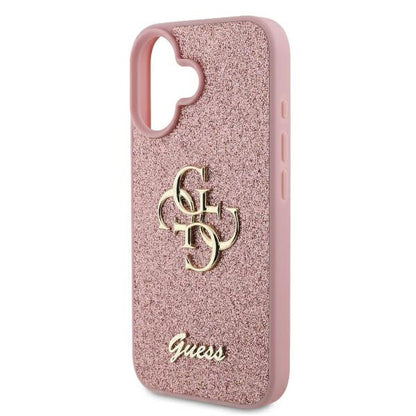 Θήκη για Apple iPhone 16, Guess, Fixed Glitter Big 4G, Ροζ
