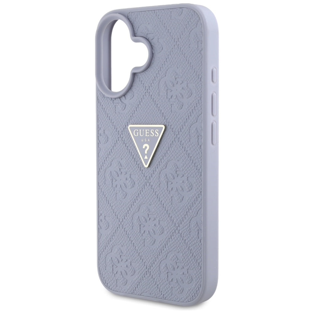 Θήκη για Apple iPhone 16, Guess, Hot Stamp 4G Pattern Triangle Logo, Ανοιχτό Μωβ