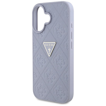 Θήκη για Apple iPhone 16, Guess, Hot Stamp 4G Pattern Triangle Logo, Ανοιχτό Μωβ