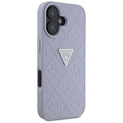 Θήκη για Apple iPhone 16, Guess, Hot Stamp 4G Pattern Triangle Logo, Ανοιχτό Μωβ