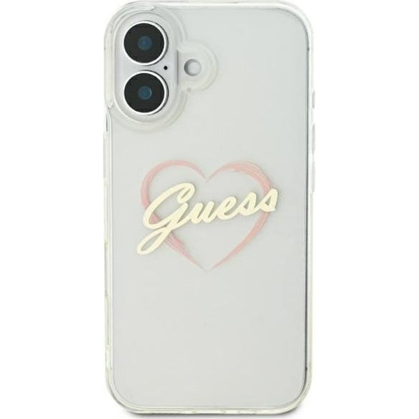 Θήκη για Apple iPhone 16, Guess, IML Heart, Διάφανη