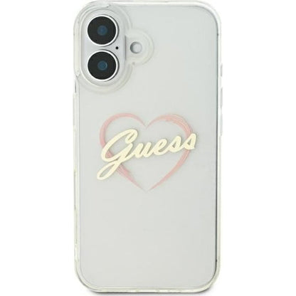 Θήκη για Apple iPhone 16, Guess, IML Heart, Διάφανη