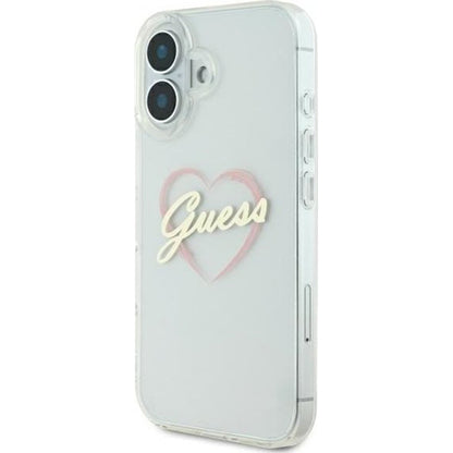 Θήκη για Apple iPhone 16, Guess, IML Heart, Διάφανη