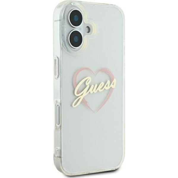 Θήκη για Apple iPhone 16, Guess, IML Heart, Διάφανη