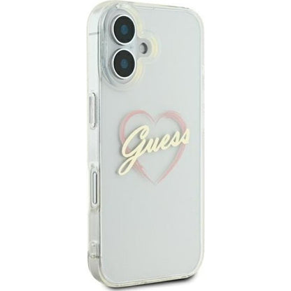 Θήκη για Apple iPhone 16, Guess, IML Heart, Διάφανη