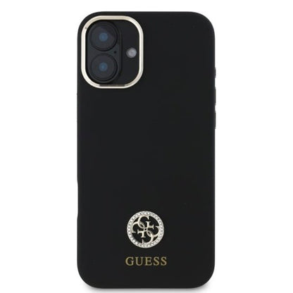 Θήκη για Apple iPhone 16, Guess, Logo Strass 4G, Μαύρη
