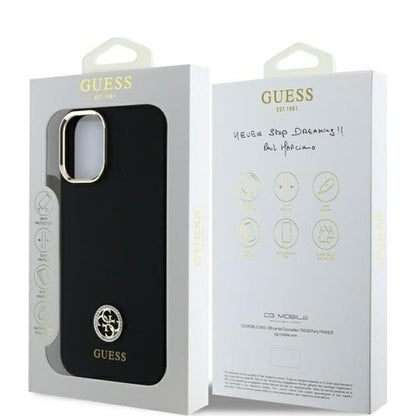 Θήκη για Apple iPhone 16, Guess, Logo Strass 4G, Μαύρη