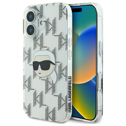 Θήκη για Apple iPhone 16, Karl Lagerfeld, IML Luxury Electroplated Karl's Head, Διαφανής