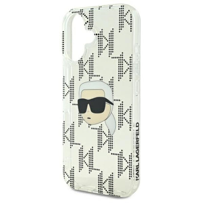 Θήκη για Apple iPhone 16, Karl Lagerfeld, IML Luxury Electroplated Karl's Head, Διαφανής