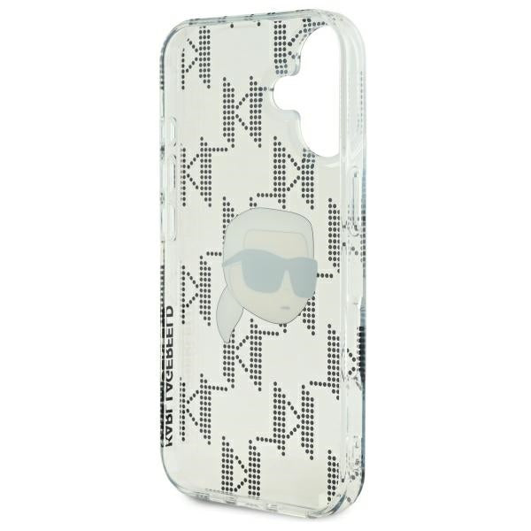 Θήκη για Apple iPhone 16, Karl Lagerfeld, IML Luxury Electroplated Karl's Head, Διαφανής