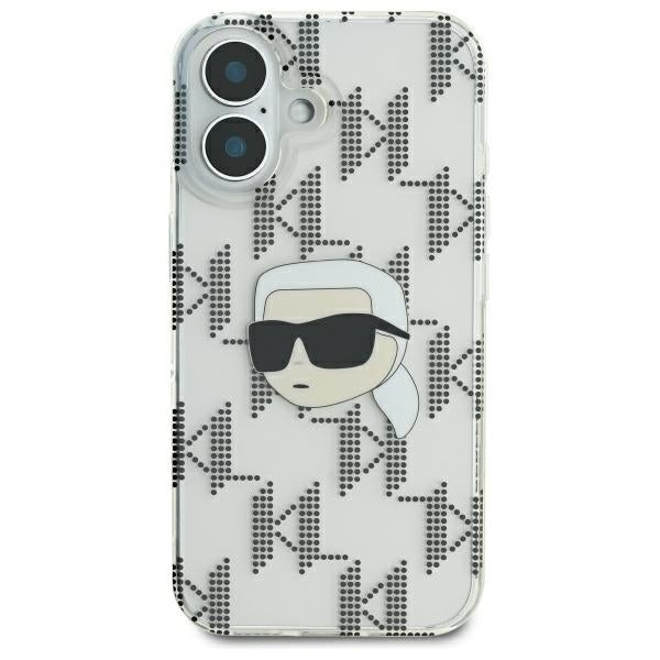 Θήκη για Apple iPhone 16, Karl Lagerfeld, IML Luxury Electroplated Karl's Head, Διαφανής