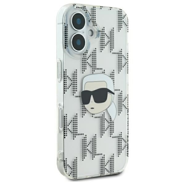 Θήκη για Apple iPhone 16, Karl Lagerfeld, IML Luxury Electroplated Karl's Head, Διαφανής