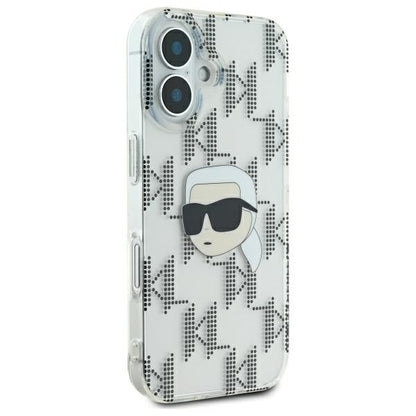 Θήκη για Apple iPhone 16, Karl Lagerfeld, IML Luxury Electroplated Karl's Head, Διαφανής