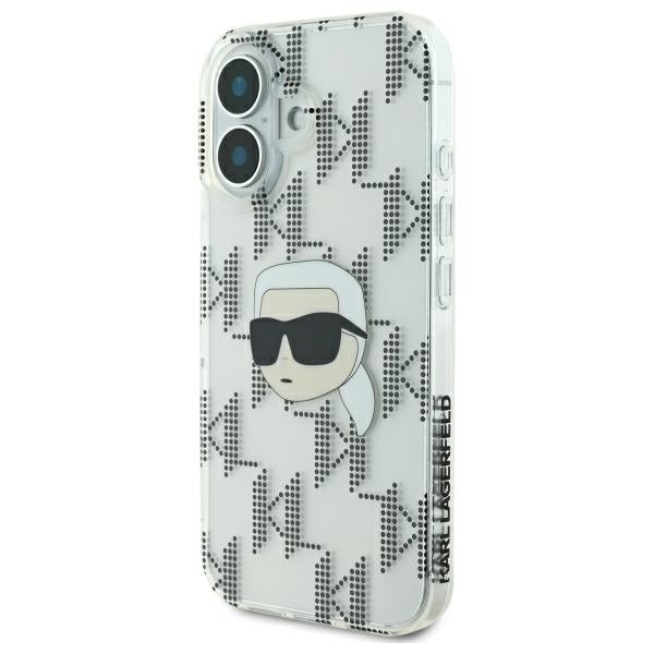 Θήκη για Apple iPhone 16, Karl Lagerfeld, IML Luxury Electroplated Karl's Head, Διαφανής