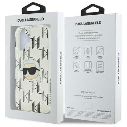 Θήκη για Apple iPhone 16, Karl Lagerfeld, IML Luxury Electroplated Karl's Head, Διαφανής