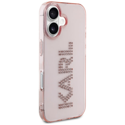 Θήκη για Apple iPhone 16, Karl Lagerfeld, IML Rhinestones Pink Logo, Ροζ