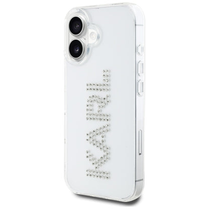 Θήκη για Apple iPhone 16, Karl Lagerfeld, IML Rhinestones Διαφανές Λογότυπο, Διαφανής