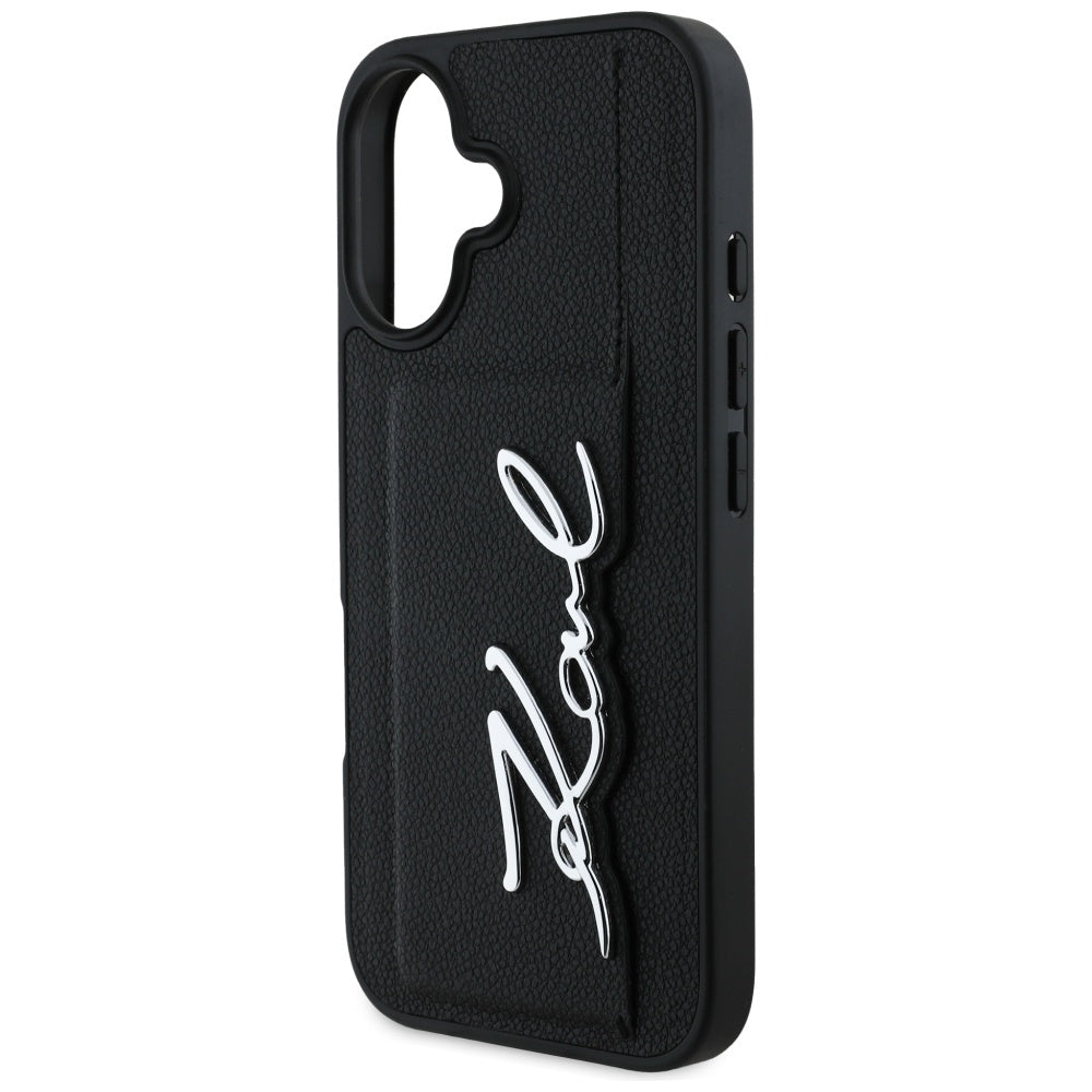 Θήκη για Apple iPhone 16, Karl Lagerfeld, Metal Signature, Μαύρη