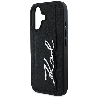 Θήκη για Apple iPhone 16, Karl Lagerfeld, Metal Signature, Μαύρη