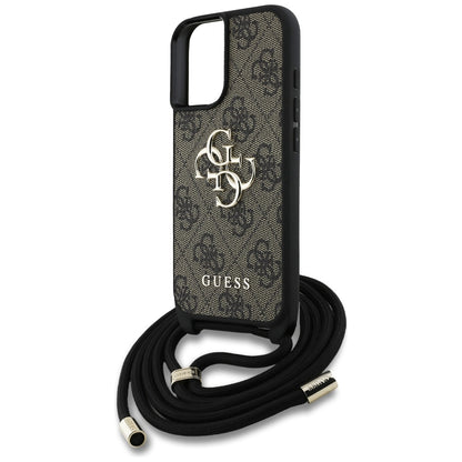Θήκη για Apple iPhone 16 Plus, Guess, 4G CBDY Big Logo with Cord Strap, Καφέ