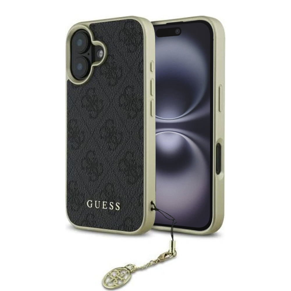 Θήκη για Apple iPhone 16 Plus, Guess, 4G Charm, Μαύρη