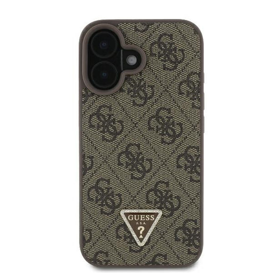 Θήκη για Apple iPhone 16 Plus, Guess, 4G Triangle Strass, Καφέ