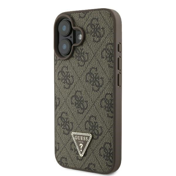 Θήκη για Apple iPhone 16 Plus, Guess, 4G Triangle Strass, Καφέ