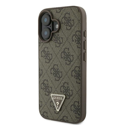 Θήκη για Apple iPhone 16 Plus, Guess, 4G Triangle Strass, Καφέ