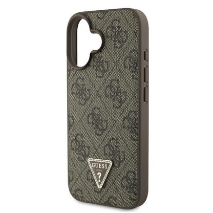 Θήκη για Apple iPhone 16 Plus, Guess, 4G Triangle Strass, Καφέ