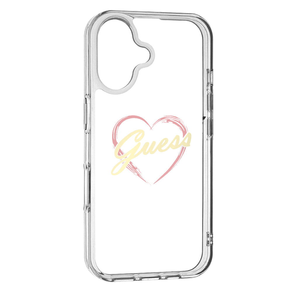 Θήκη για Apple iPhone 16 Plus, Guess, IML Heart, Διάφανη