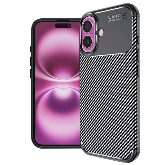 Θήκη για Apple iPhone 16 Plus, Techsuit, CarbonFiber, Μαύρη