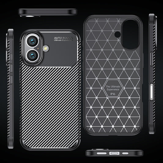Θήκη για Apple iPhone 16 Plus, Techsuit, CarbonFiber, Μαύρη