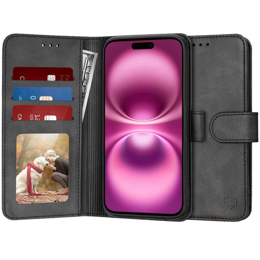 Θήκη για Apple iPhone 16 Plus, Techsuit, Diary Book, Μαύρη